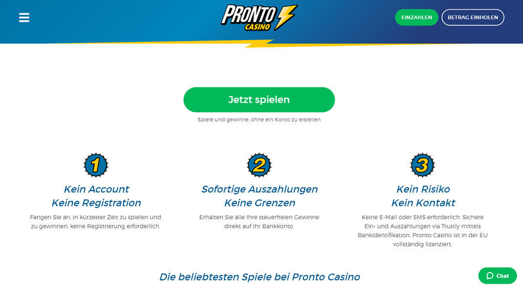Pronto Online Casino test