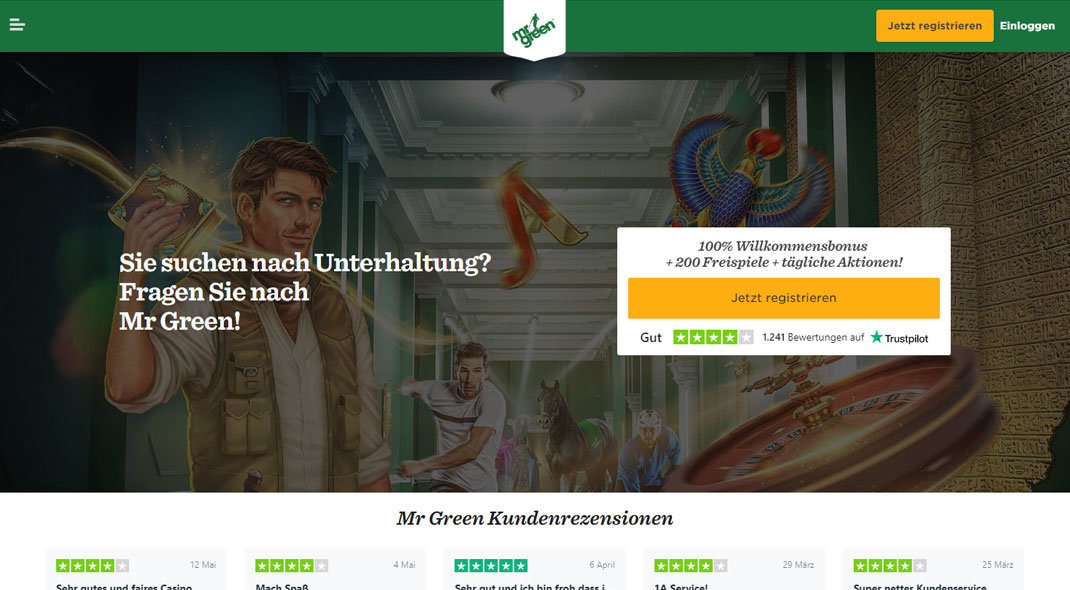 Mr Green Online Casino test